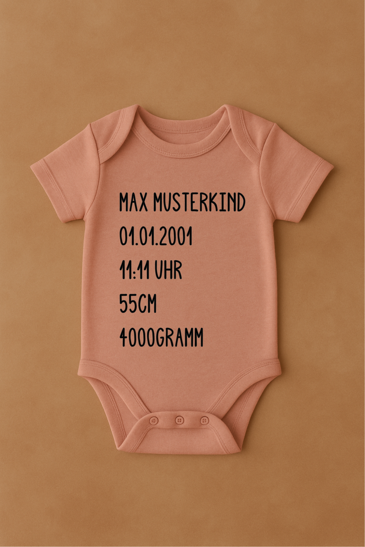 Personalisierter Babybody mit Geburtsdaten