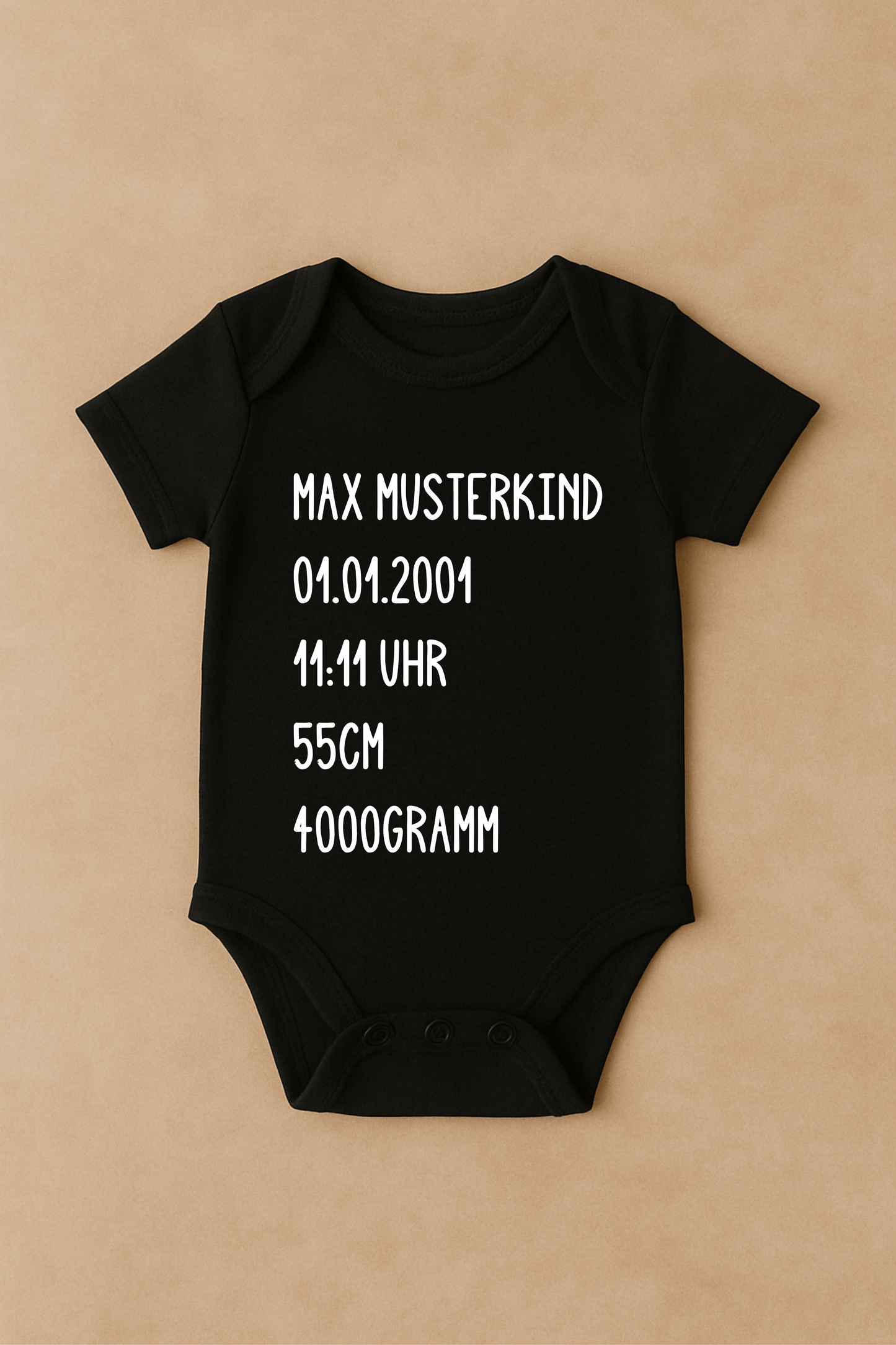 Personalisierter Babybody mit Geburtsdaten