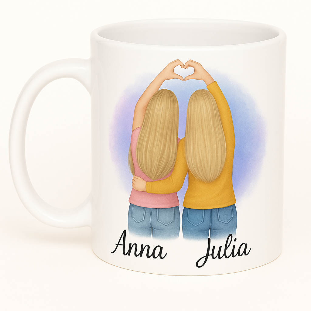 Personalisierte Tasse – Mama und Tochter / Beste Freundinnen / Wunschmotiv