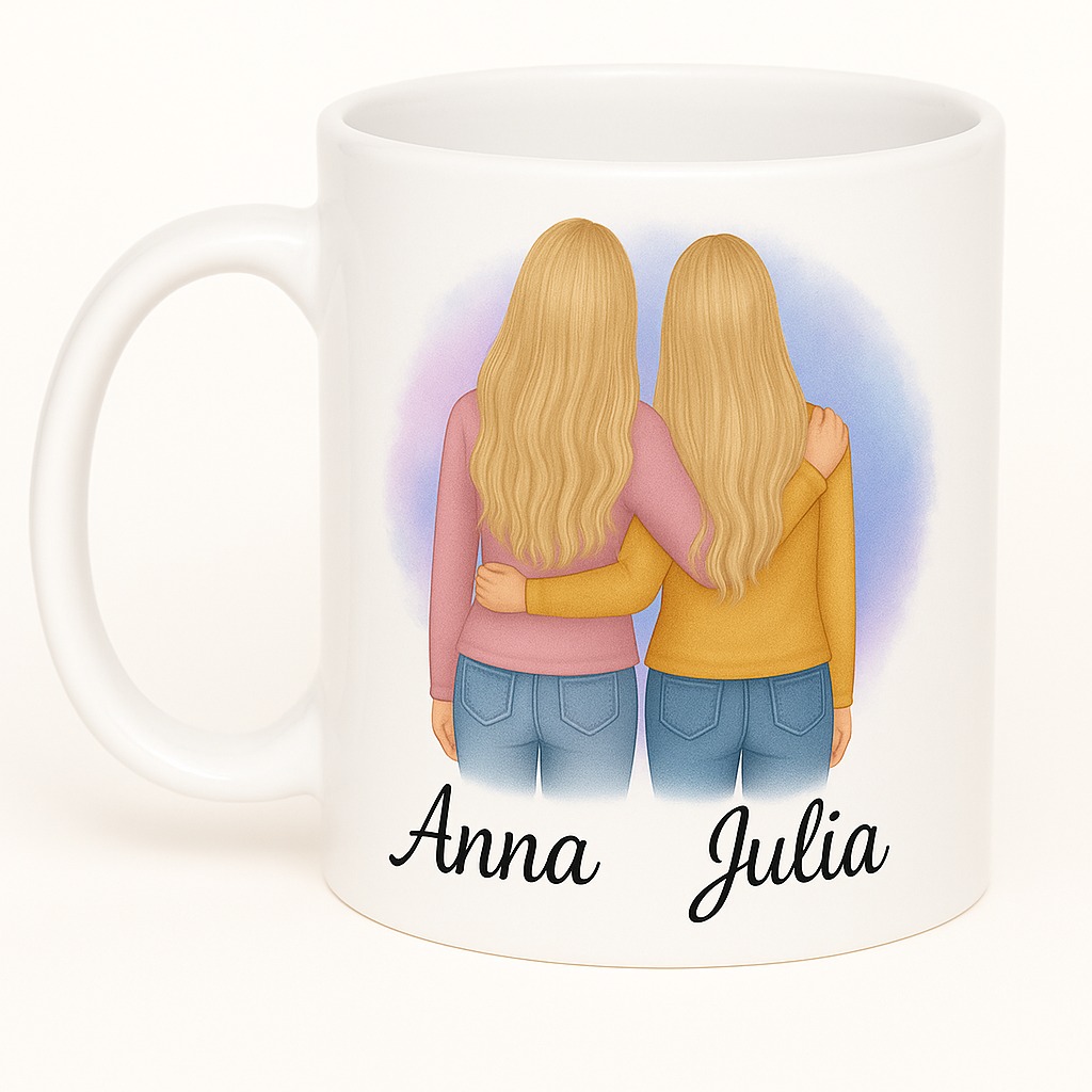 Personalisierte Tasse – Mama und Tochter / Beste Freundinnen / Wunschmotiv