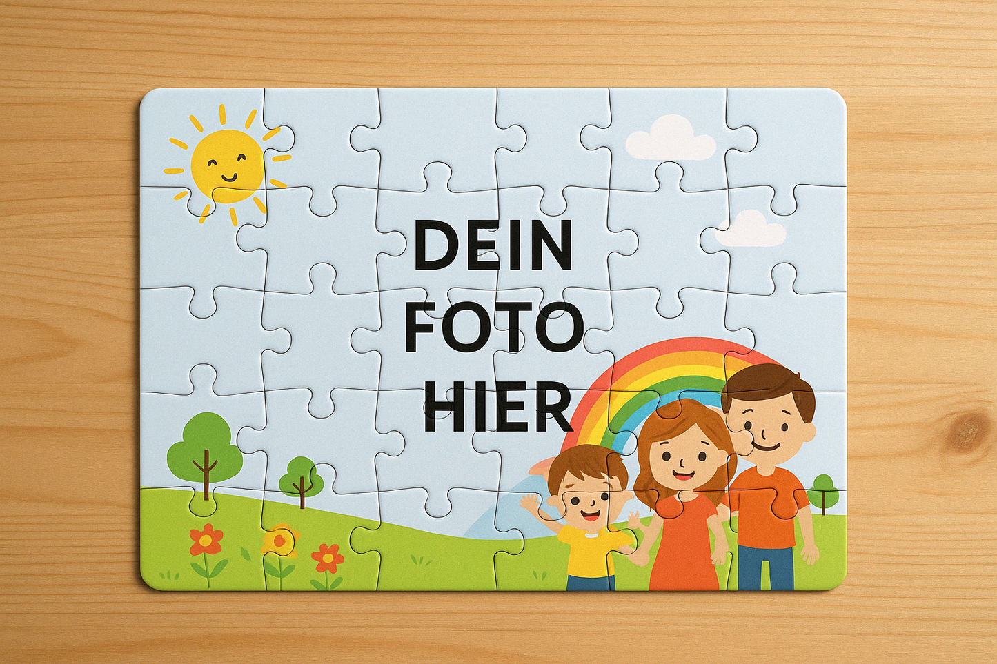 Personalisiertes Kinderpuzzle mit eigenem Foto – 40 große Teile (20 x 29 cm)