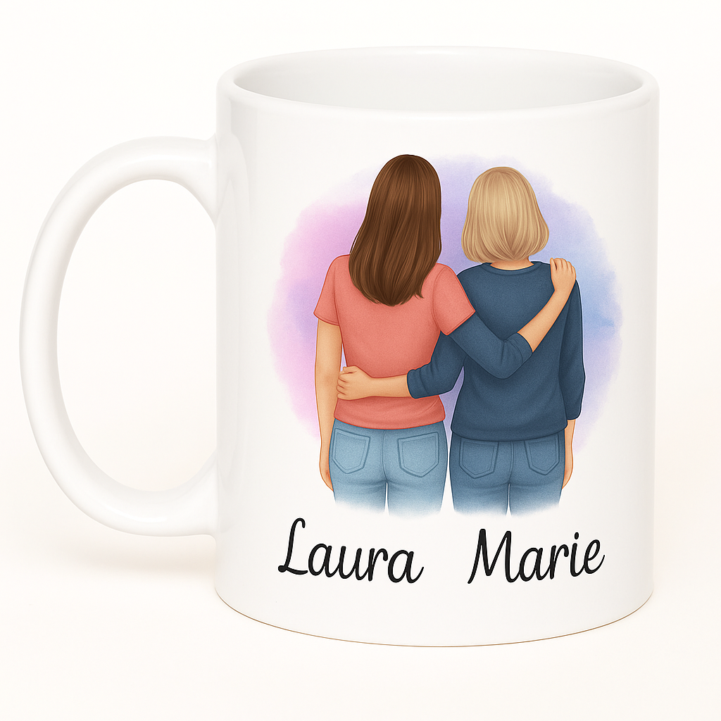 Personalisierte Tasse – Mama und Tochter / Beste Freundinnen / Wunschmotiv