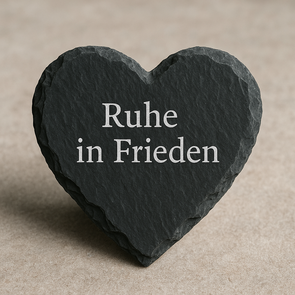 Personalisiertes Schieferherz mit Gravur – Erinnerungsstück mit Namen & Lebensdaten