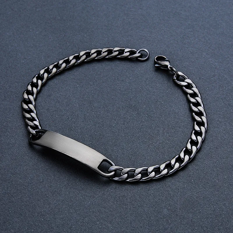Edelstahl Armband mit Gravurplatte – Individuell personalisierbar