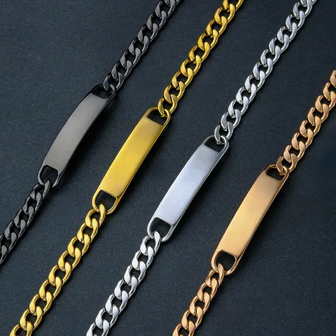 Edelstahl Armband mit Gravurplatte – Individuell personalisierbar