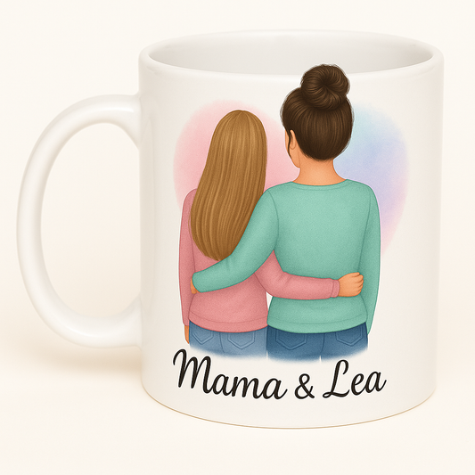 Personalisierte Tasse – Mama und Tochter / Beste Freundinnen / Wunschmotiv